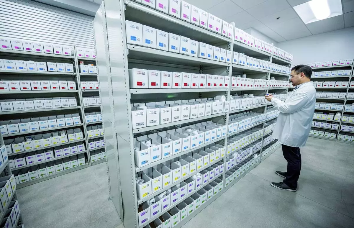 FILE - A pharmacy manager works in the new Amazon pharmacy, adjacent to a fulfillment center, in Corona, Calif. on Wednesday, May 29, 2024. (Terry Pierson/The Orange County Register via AP, File)