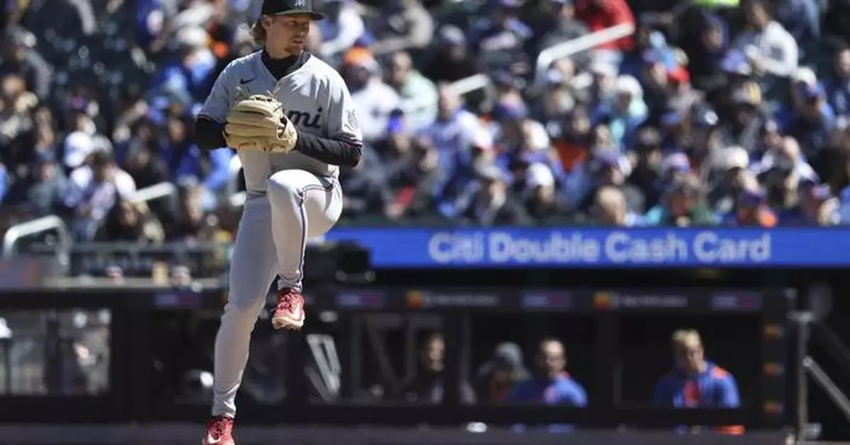 Max Meyer gives up a no-hitter in the sixth and Marlins top Mets 5-0