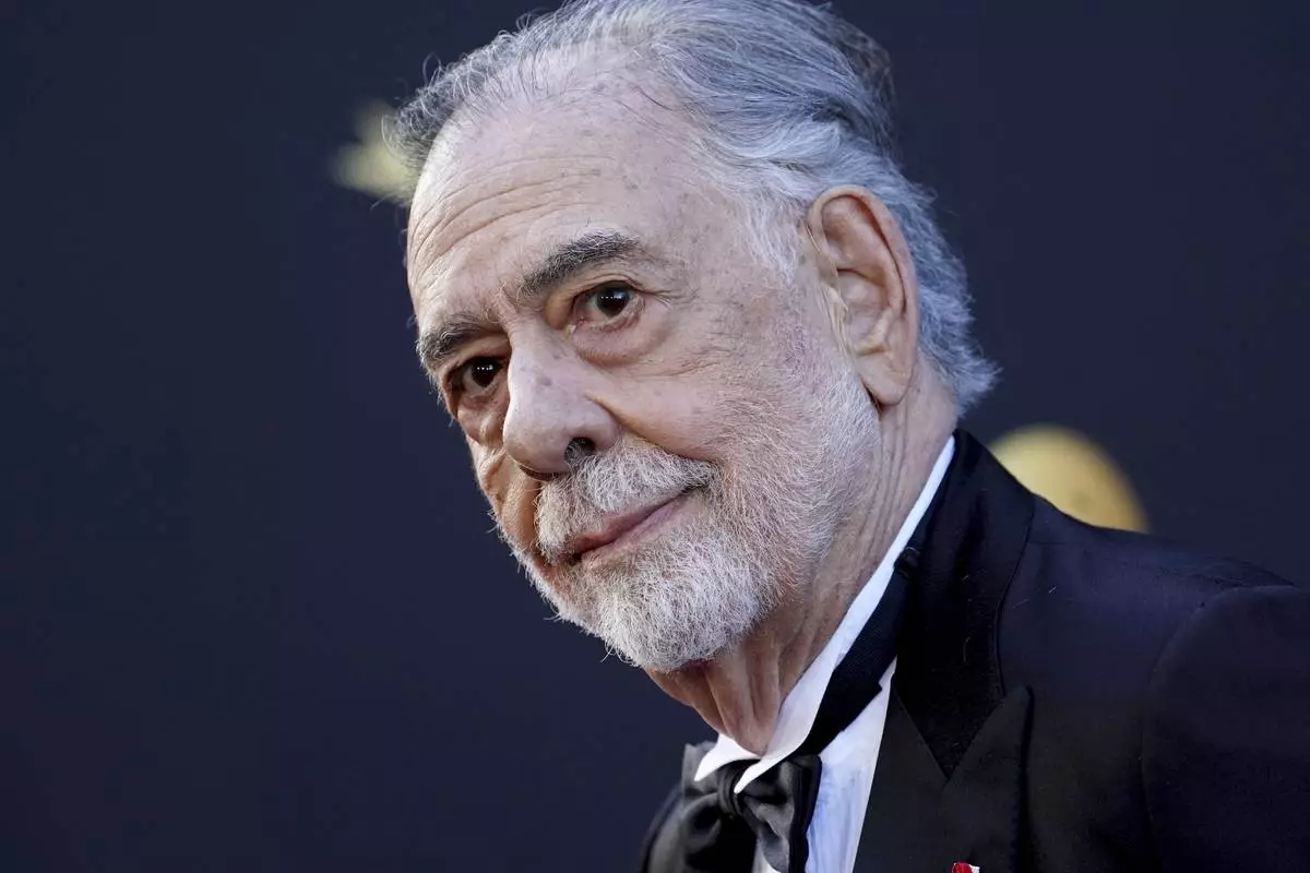 Francis Ford Coppola arrives at the 50th AFI Life Achievement Award tribute to him on Saturday, April 26, 2025, at the Dolby Theatre in Los Angeles. (Photo by Jordan Strauss/Invision/AP)