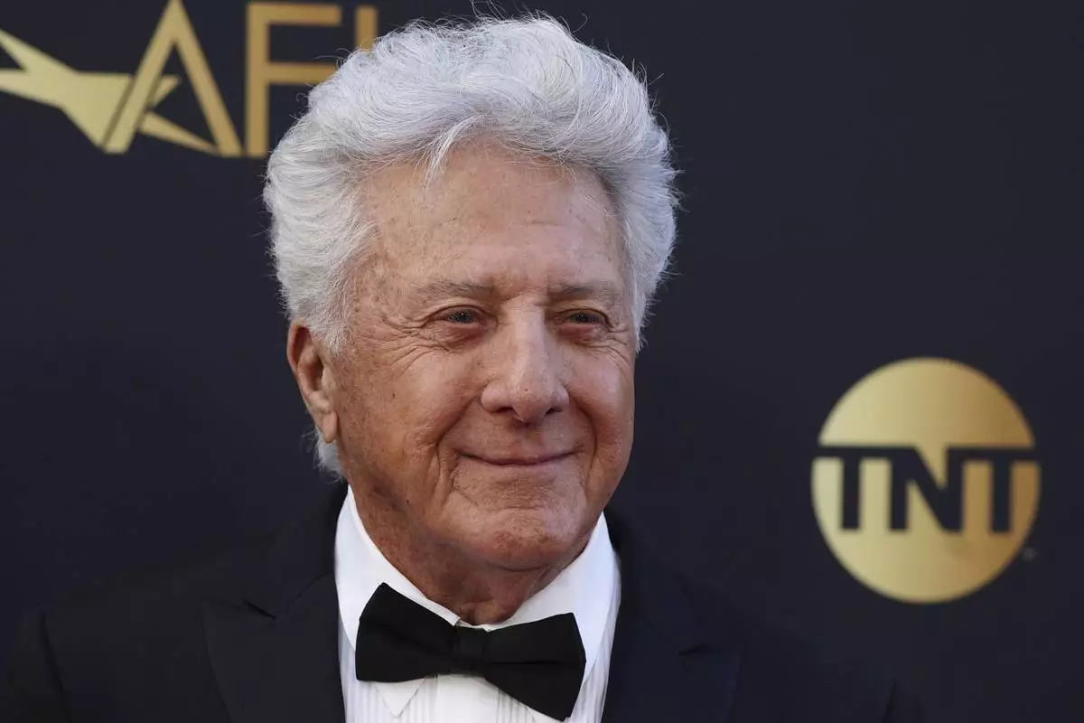 Dustin Hoffman arrives at the 50th AFI Life Achievement Award tribute to Francis Ford Coppola on Saturday, April 26, 2025, at the Dolby Theatre in Los Angeles. (Photo by Jordan Strauss/Invision/AP)