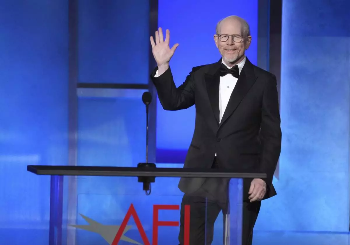 Filmmaker Ron Howard walks onstage during the 50th AFI Life Achievement Award tribute to Francis Ford Coppola on Saturday, April 26, 2025, at the Dolby Theatre in Los Angeles. (AP Photo/Chris Pizzello)