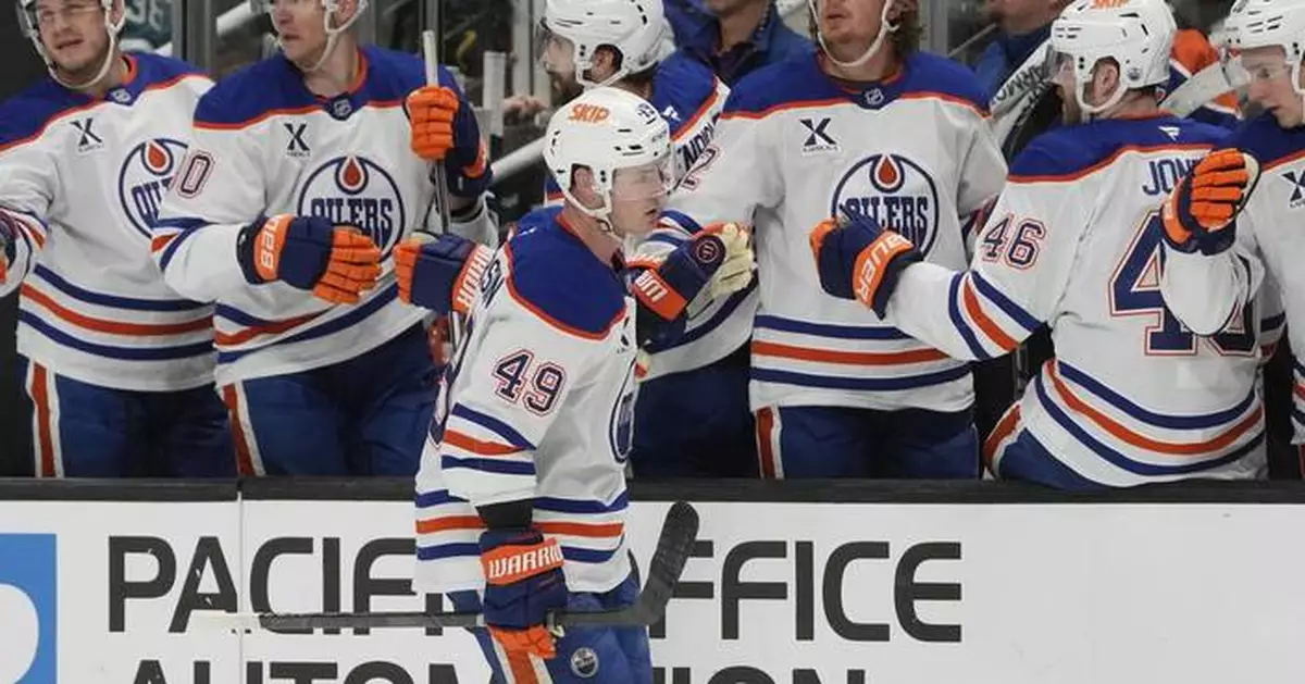 Emberson scores twice, McDavid hits 100-point milestone and Oilers blank Sharks 3-0