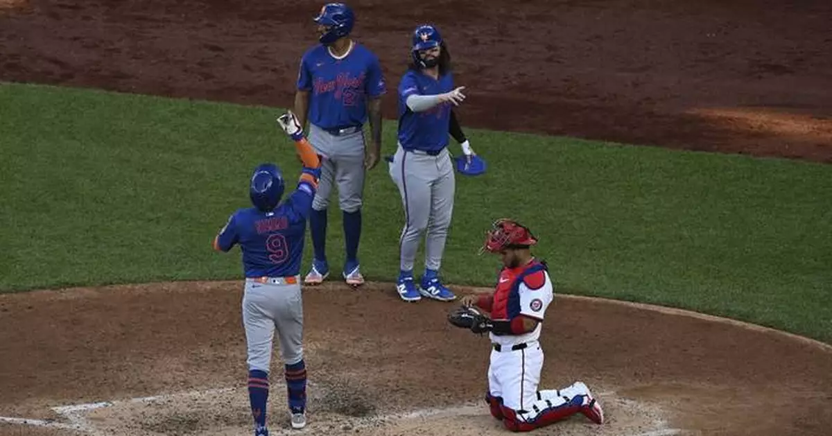 Brandon Nimmo ties Mets record with 9 RBIs in a rout of the Nationals