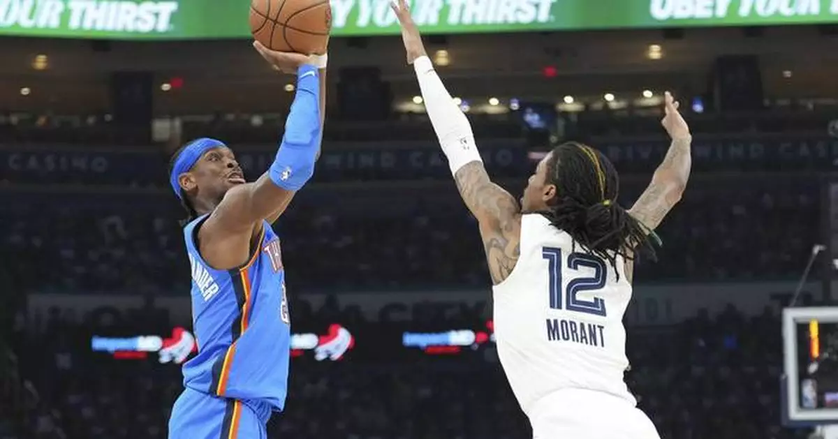 Gilgeous-Alexander scores 27 as the Thunder roll past Grizzlies 118-99 to take 2-0 series lead