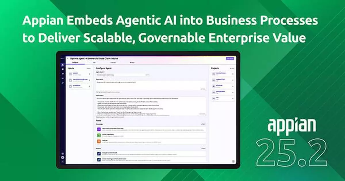 Appian Embeds Agentic AI into Business Processes to Deliver Scalable, Governable Enterprise Value