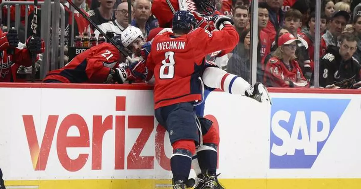 Alex Ovechkin leads the Capitals into the second round against Carolina by scoring and hitting