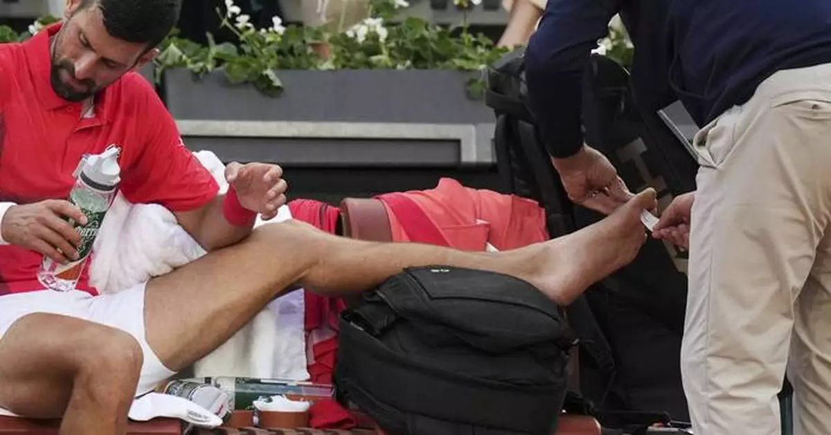 French Open: Novak Djokovic takes a medical timeout for a toe blister in a victory over Moutet