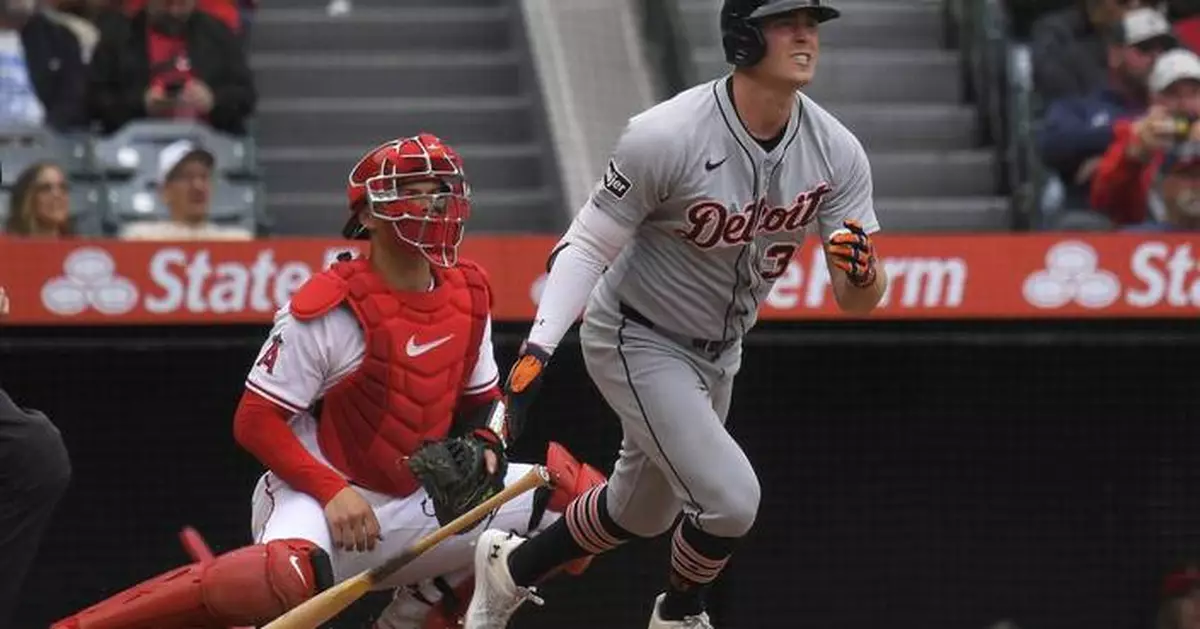 Sweeney and Carpenter each homer and combine to drive in 11 as Tigers pound Angels 13-1