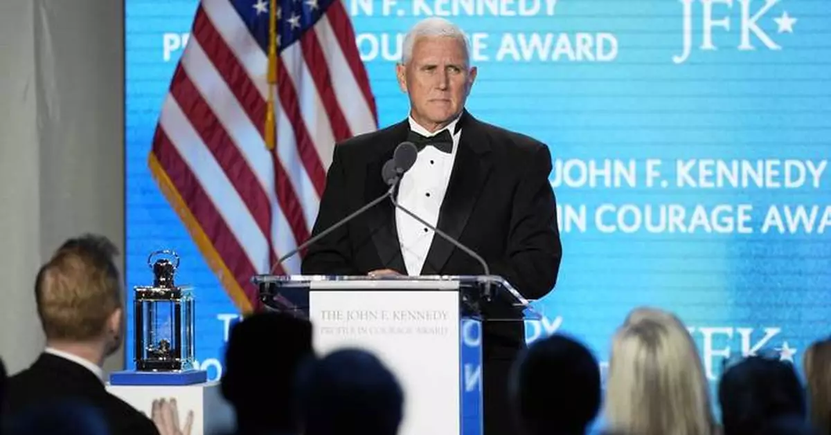 Former Vice President Pence defends Constitution after getting Profile in Courage Award