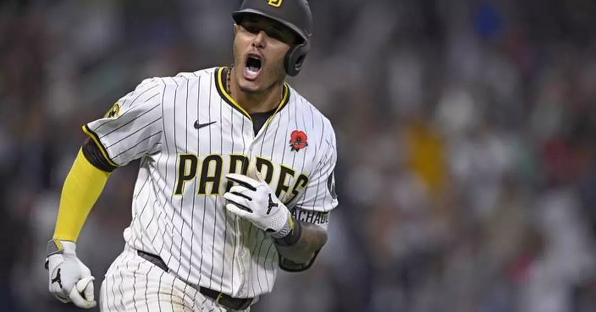 Machado hits tying homer in 8th inning and Padres come back to beat Marlins 4-3 in 11