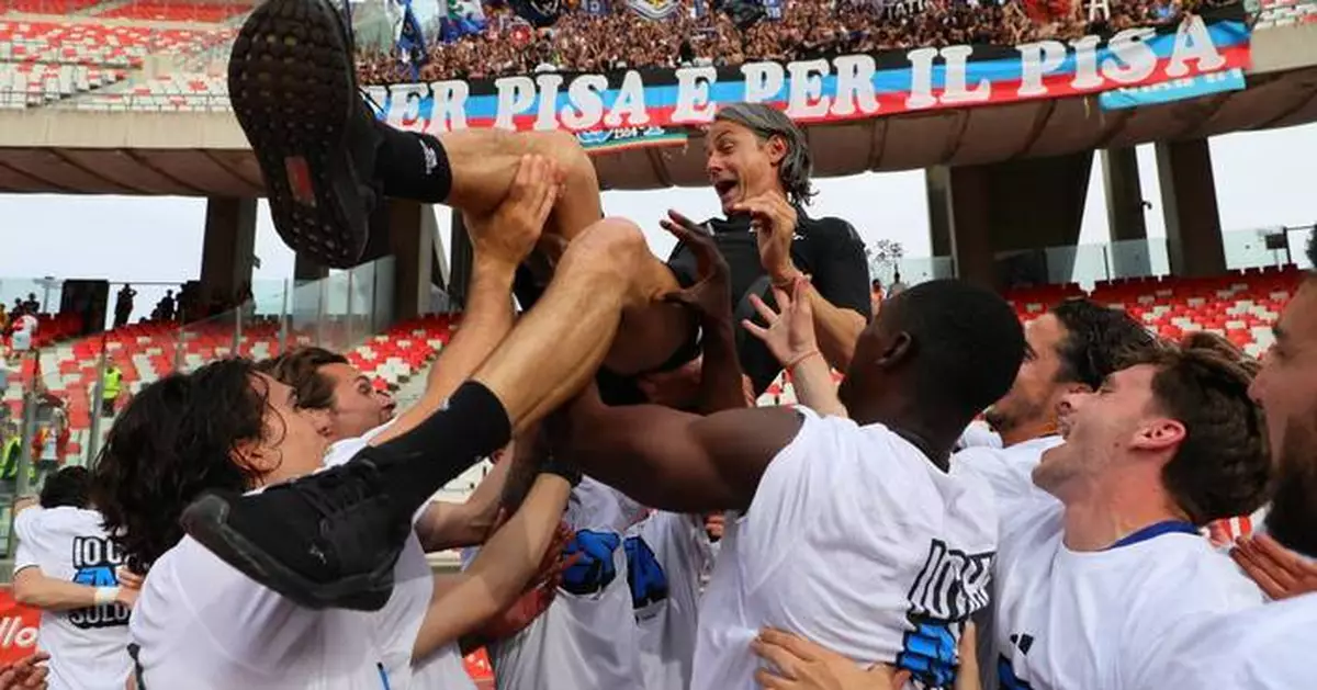 Filippo Inzaghi's Pisa promoted to Serie A for first time in 34 years