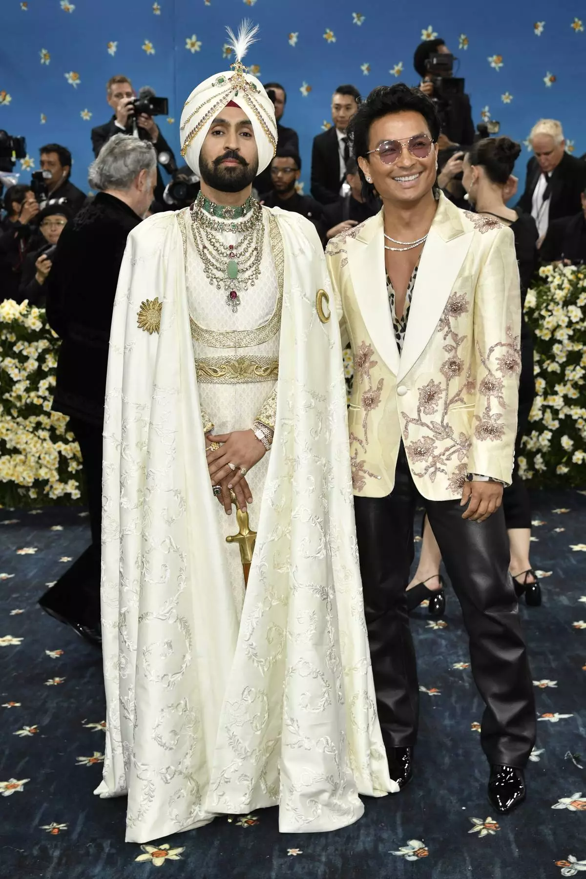 Diljit Dosanjh, left, and Prabal Gurung attend The Metropolitan Museum of Art's Costume Institute benefit gala celebrating the opening of the "Superfine: Tailoring Black Style" exhibition on Monday, May 5, 2025, in New York. (Photo by Evan Agostini/Invision/AP)