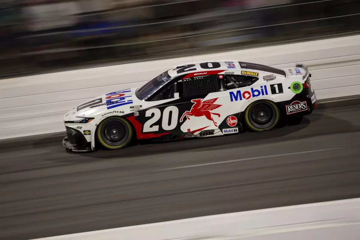 Christopher Bell drives during the NASCAR All-Star auto race Sunday, May 18, 2025, in North Wilkesboro, N.C. (AP Photo/Scott Kinser)