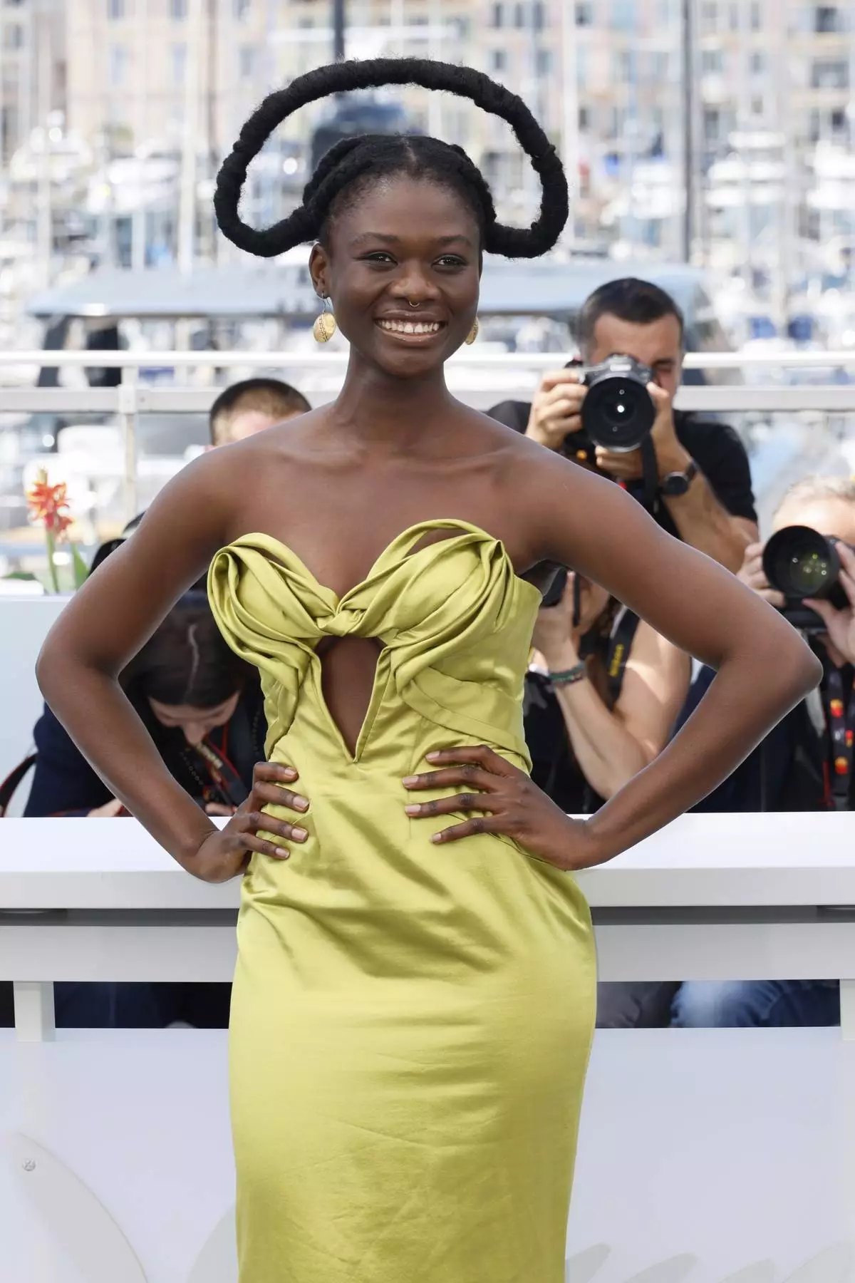 Laetitia Ky poses for photographers at the photo call for the film 'Promised Sky' at the 78th international film festival, Cannes, southern France, Wednesday, May 14, 2025. (Photo by Joel C Ryan/Invision/AP)