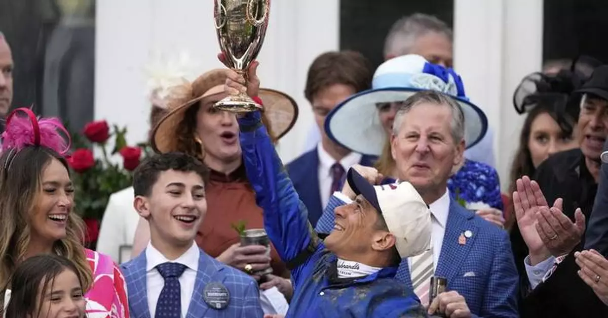 Weeks after fall, jockey Junior Alvarado rebounds to win a muddy Kentucky Derby aboard Sovereignty