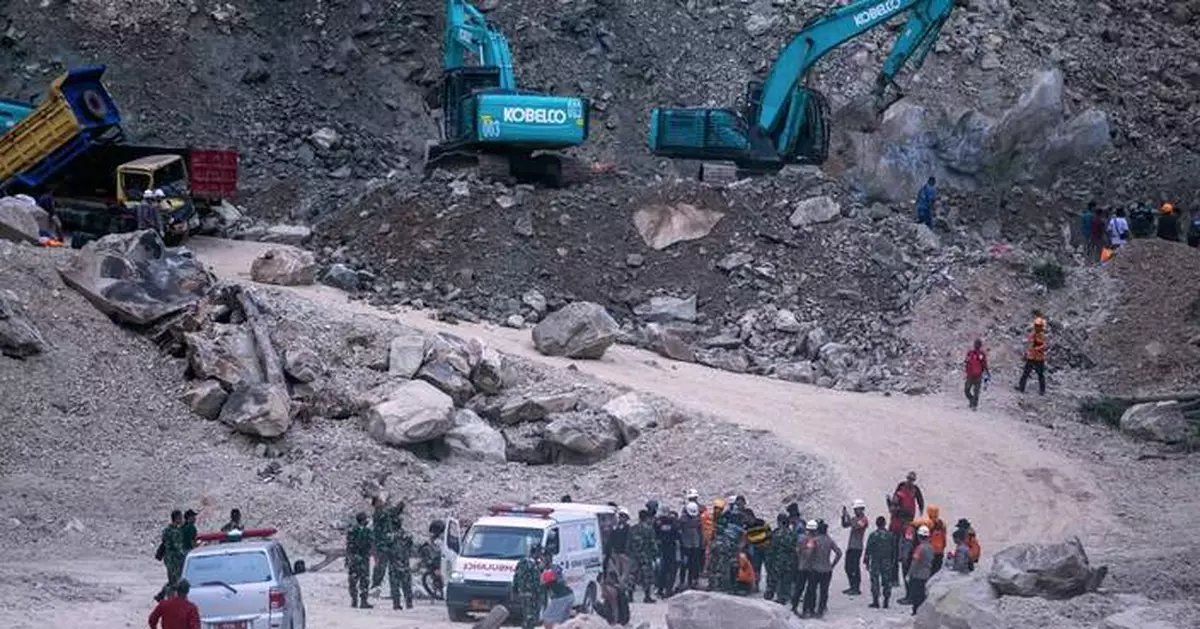 Officials say at least 10 people are dead and 6 are missing after stone quarry collapse in Indonesia