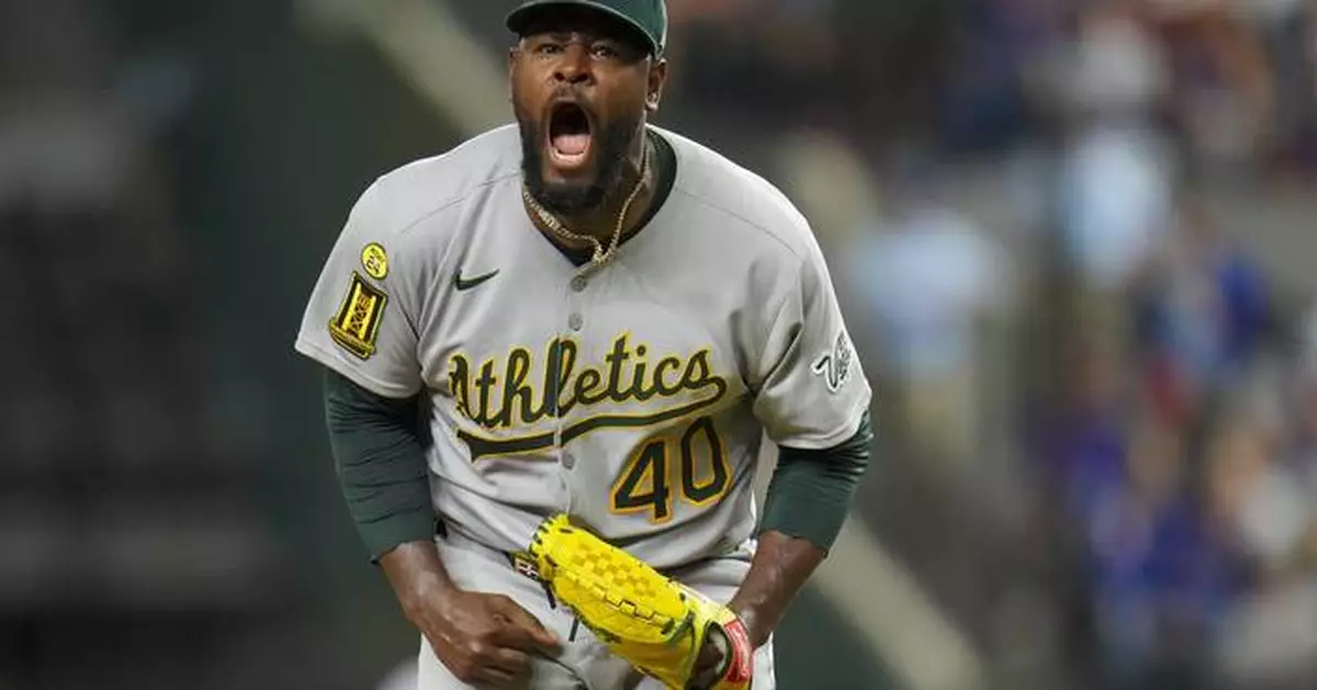 Athletics bust out in 9th with 2-run homer by Rooker and grand slam by Butler, beat Rangers 7-1