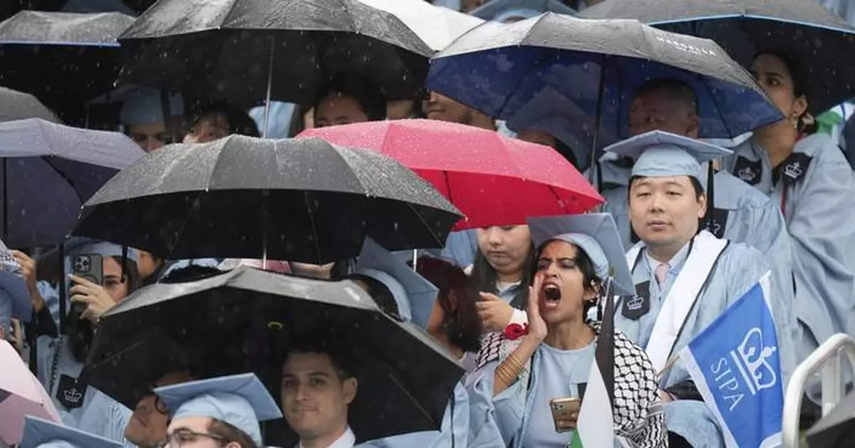 Over boos, Columbia University president notes Mahmoud Khalil's absence at graduation
