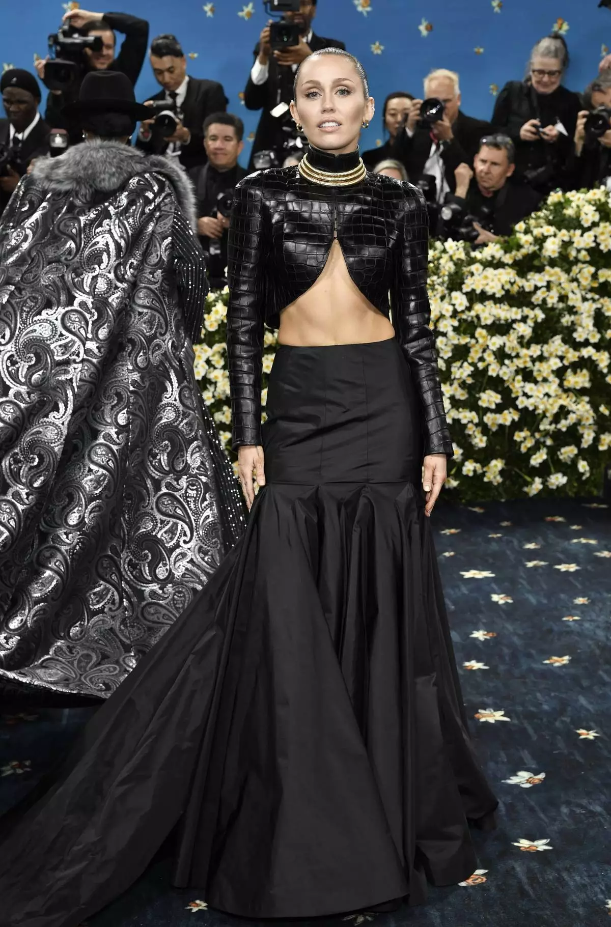 Miley Cyrus attends The Metropolitan Museum of Art's Costume Institute benefit gala celebrating the opening of the "Superfine: Tailoring Black Style" exhibition on Monday, May 5, 2025, in New York. (Photo by Evan Agostini/Invision/AP)