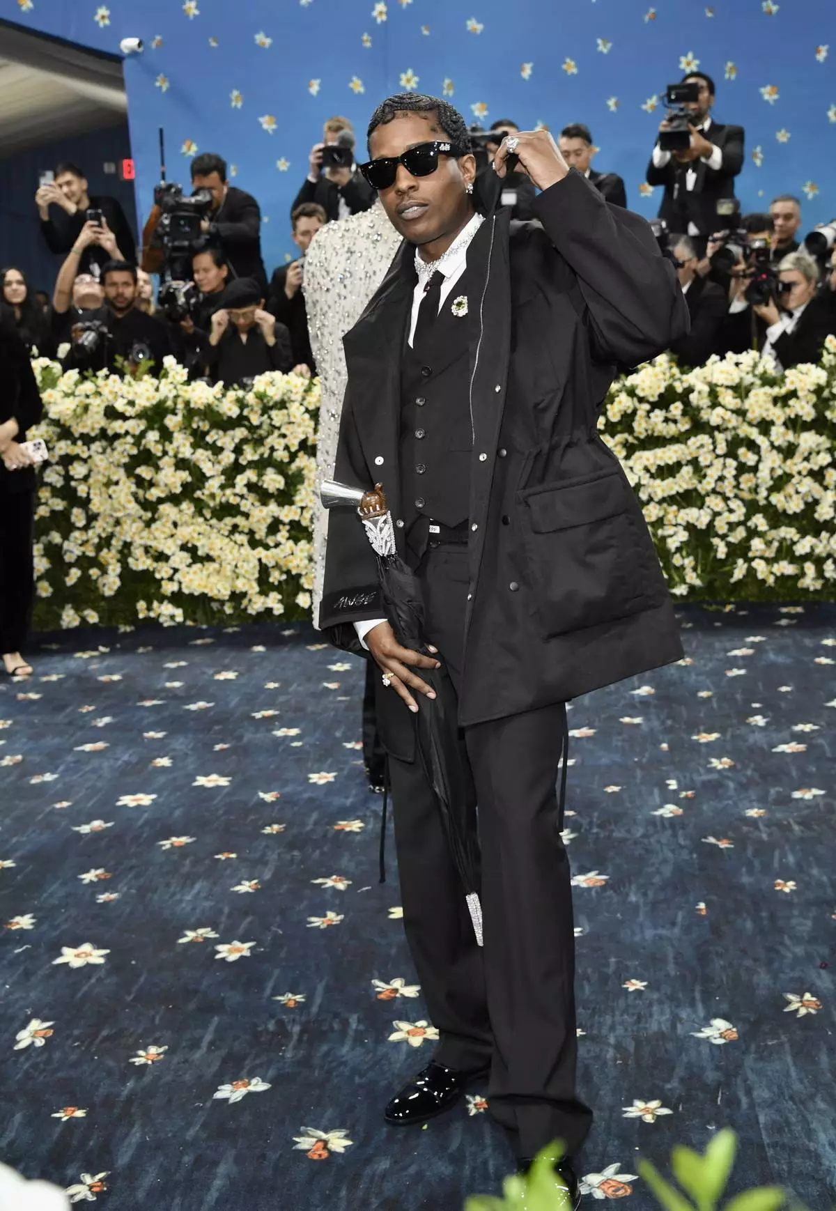 A$AP Rocky attends The Metropolitan Museum of Art's Costume Institute benefit gala celebrating the opening of the "Superfine: Tailoring Black Style" exhibition on Monday, May 5, 2025, in New York. (Photo by Evan Agostini/Invision/AP)