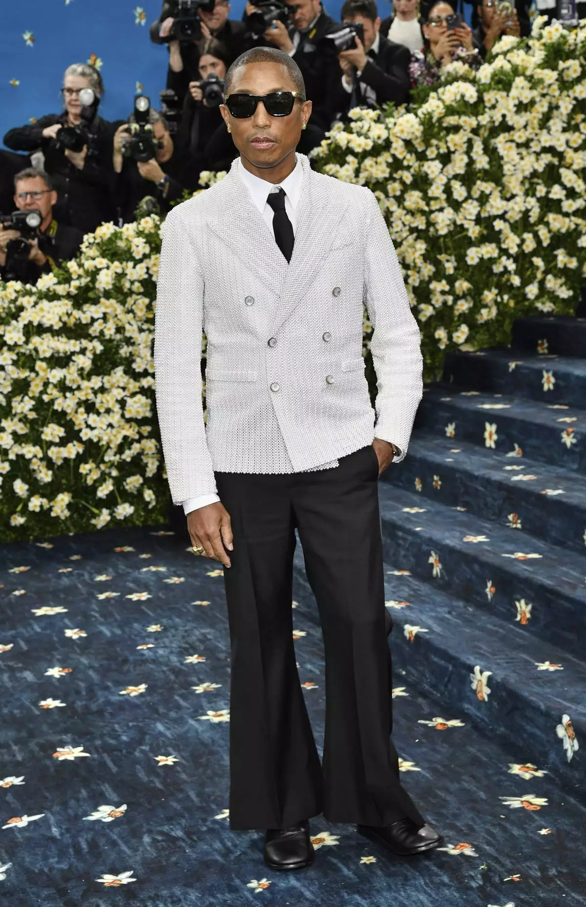 Pharrell Williams attends The Metropolitan Museum of Art's Costume Institute benefit gala celebrating the opening of the "Superfine: Tailoring Black Style" exhibition on Monday, May 5, 2025, in New York. (Photo by Evan Agostini/Invision/AP)