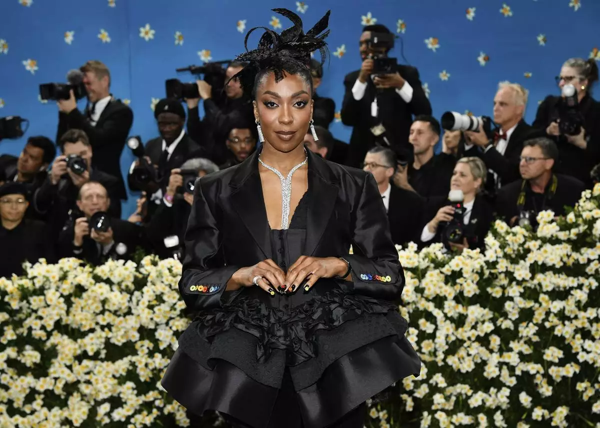 Ego Nwodim attends The Metropolitan Museum of Art's Costume Institute benefit gala celebrating the opening of the "Superfine: Tailoring Black Style" exhibition on Monday, May 5, 2025, in New York. (Photo by Evan Agostini/Invision/AP)