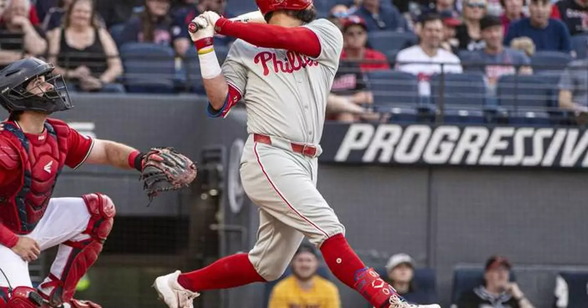 Schwarber's 45-game on-base streak for Phillies is longest in the majors since 2023