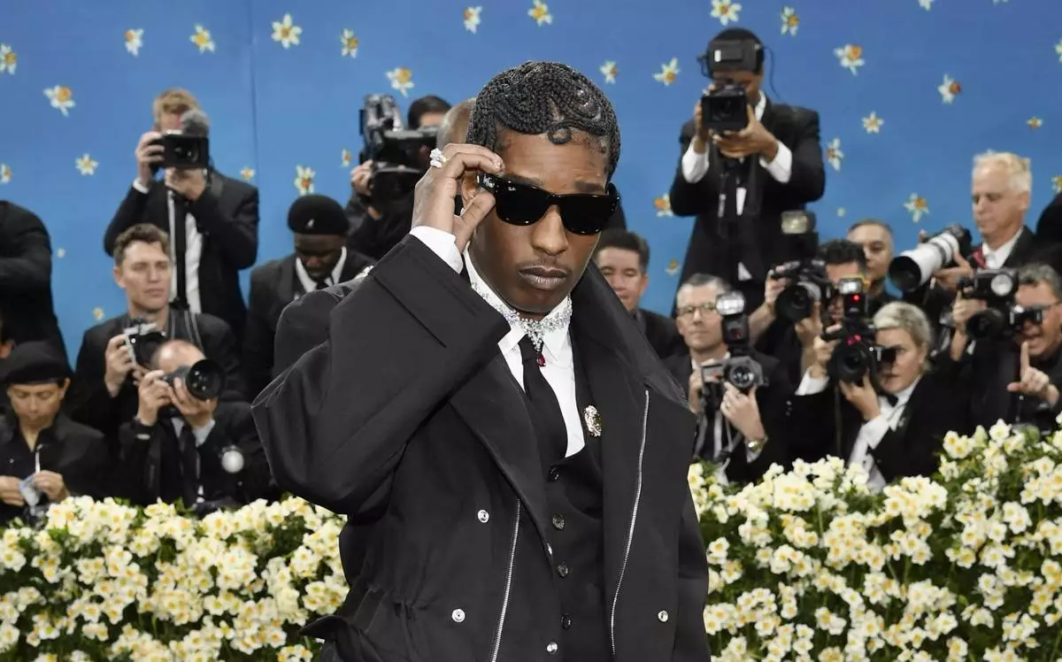 A$AP Rocky attends The Metropolitan Museum of Art's Costume Institute benefit gala celebrating the opening of the "Superfine: Tailoring Black Style" exhibition on Monday, May 5, 2025, in New York. (Photo by Evan Agostini/Invision/AP)
