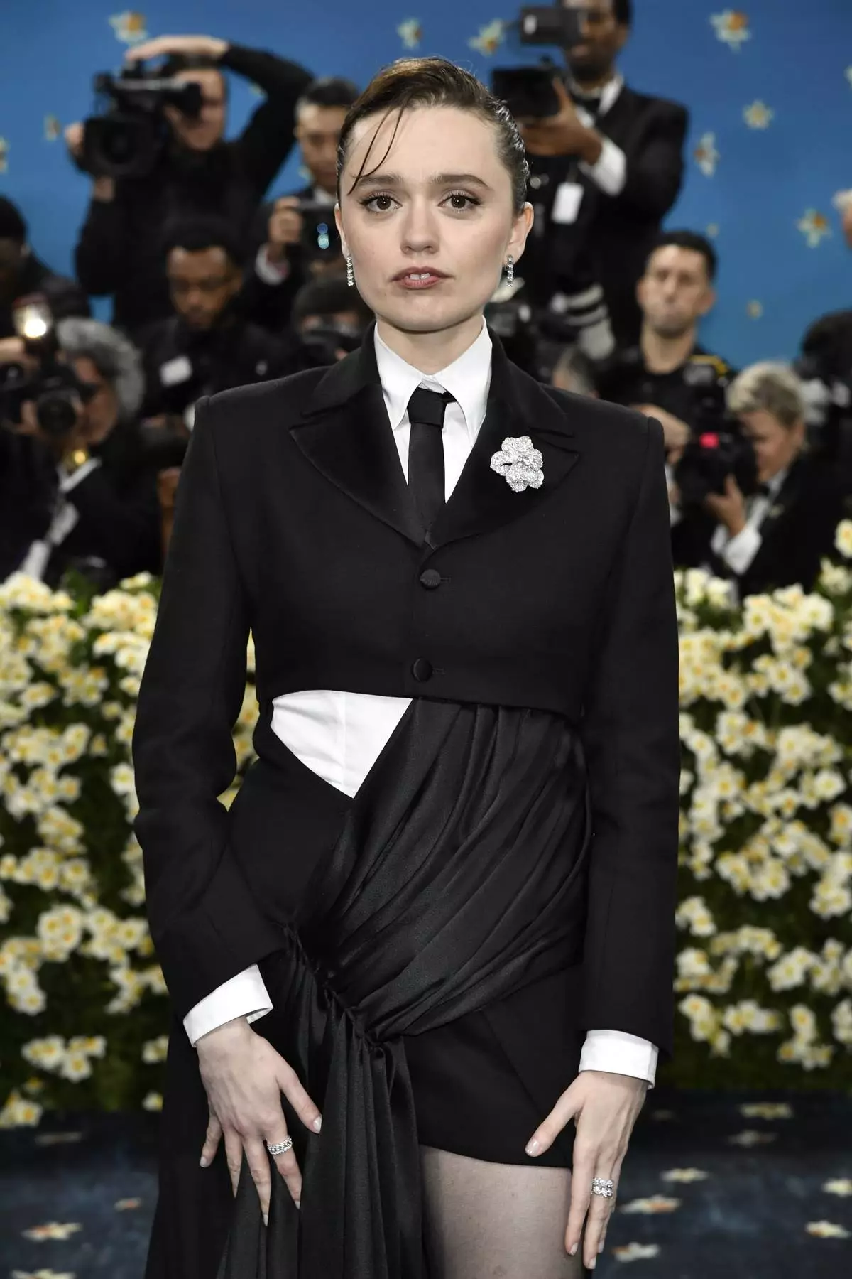 Aimee Lou Wood attends The Metropolitan Museum of Art's Costume Institute benefit gala celebrating the opening of the "Superfine: Tailoring Black Style" exhibition on Monday, May 5, 2025, in New York. (Photo by Evan Agostini/Invision/AP)