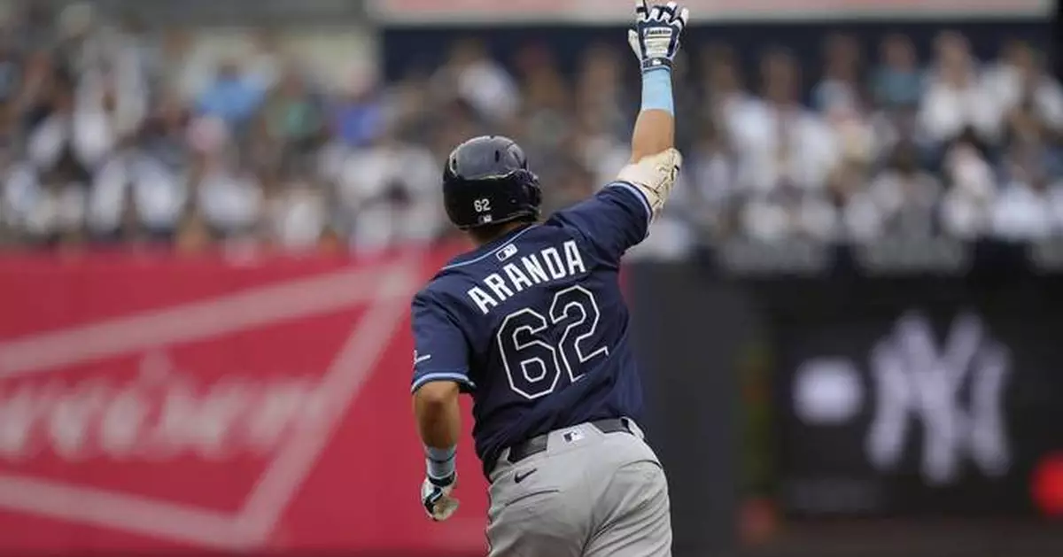 Aranda homers, drives in 3 runs as Rays' offense awakens in 7-5 win over Yankees