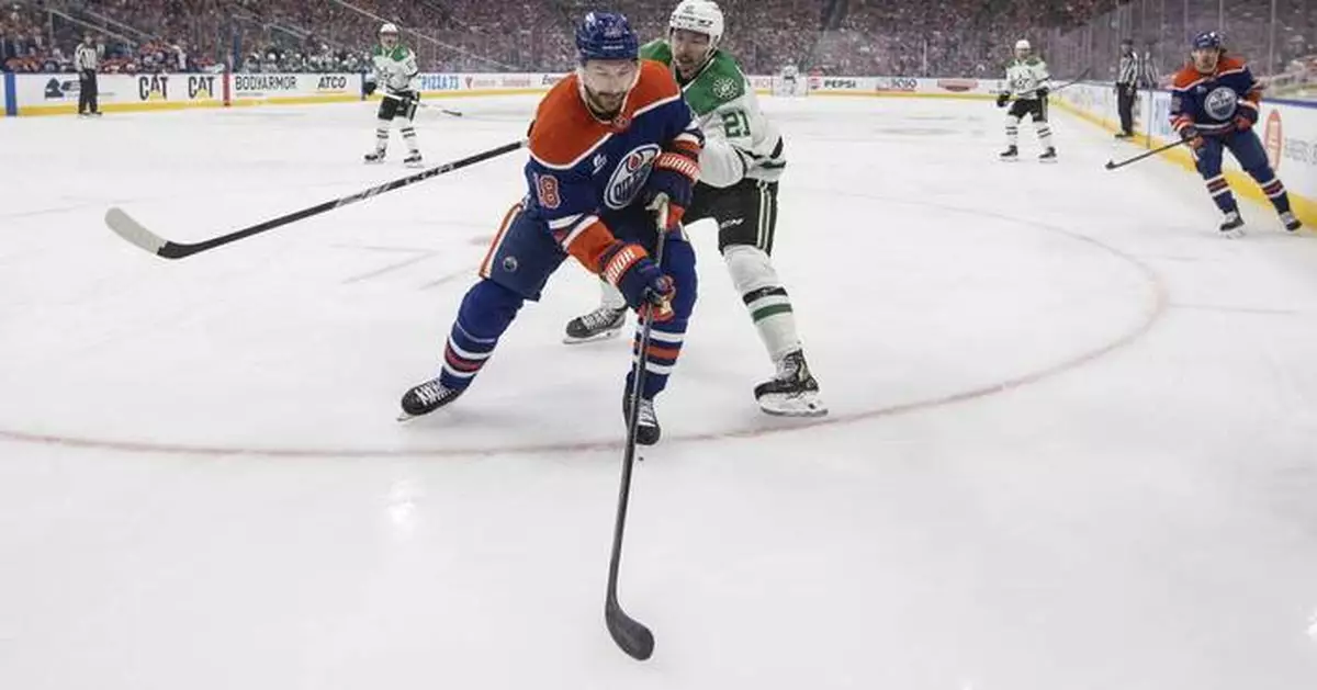 Oilers' Zach Hyman leaves Game 4 after hit from Stars' Mason Marchment