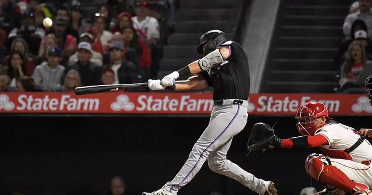 Norby's 3-run homer helps Marlins win 6-2, ending Angels' 8-game win streak