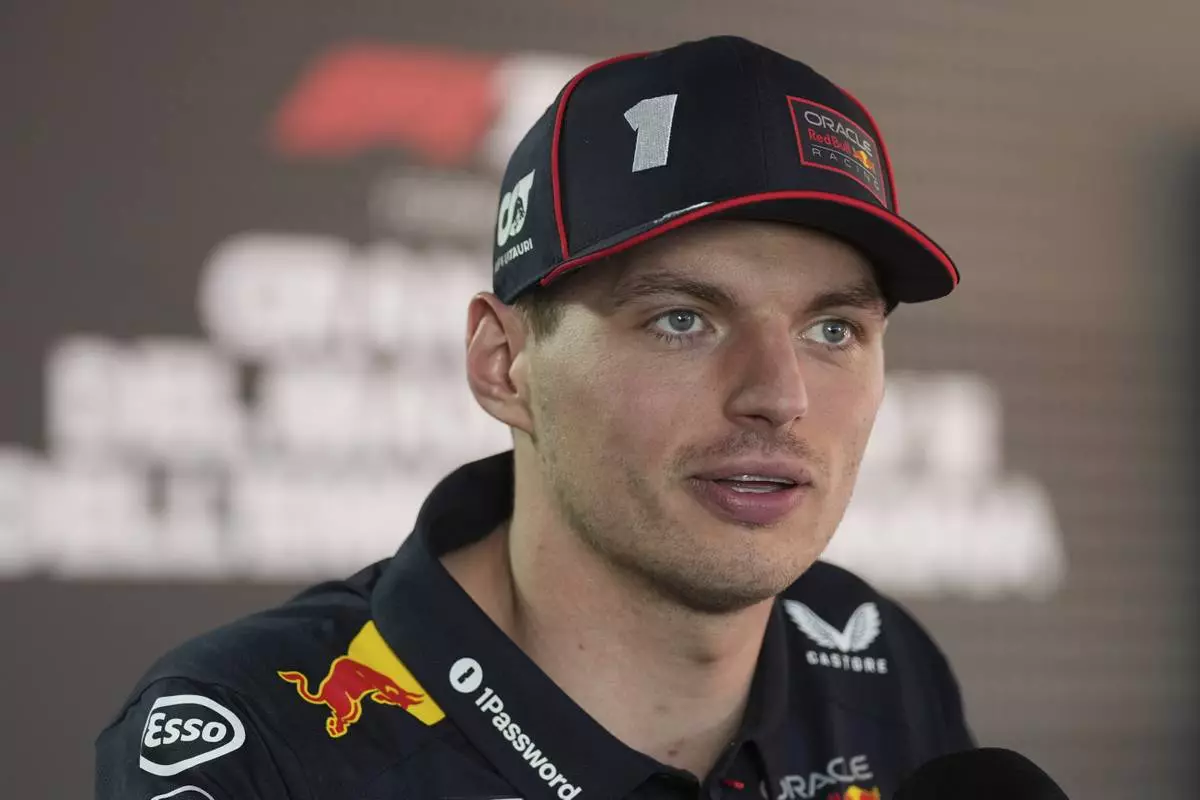 Red Bull driver Max Verstappen of the Netherlands talks to media before the first free practice at the Enzo and Dino Ferrari racetrack, ahead the Italy's Emilia Romagna Formula One Grand Prix, in Imola, Italy, Friday, May 16, 2025. (AP Photo/Antonio Calanni)
