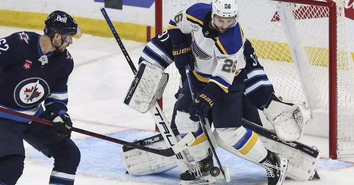 Kyle Connor has a goal, 2 assists to lead Jets to 5-3 win over Blues for 3-2 series lead