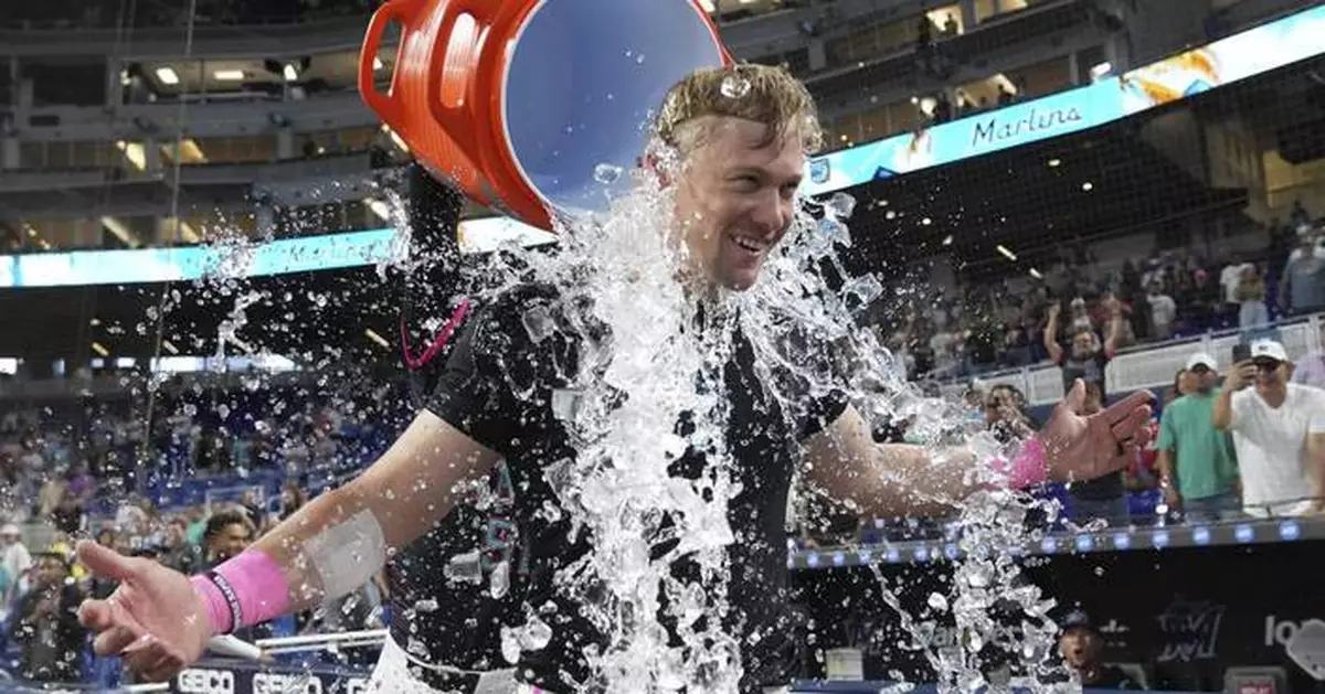 Stowers hits a game-ending grand slam as the Marlins beat the Athletics 9-6