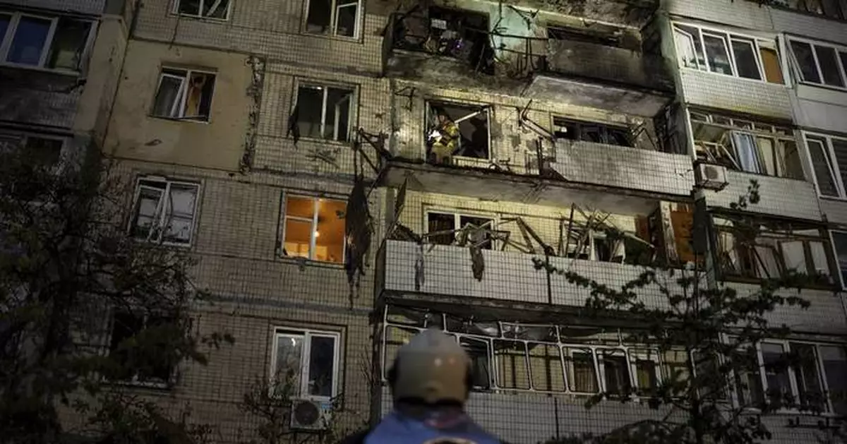AP PHOTOS: Kyiv comes under large-scale Russian drone and missile attack
