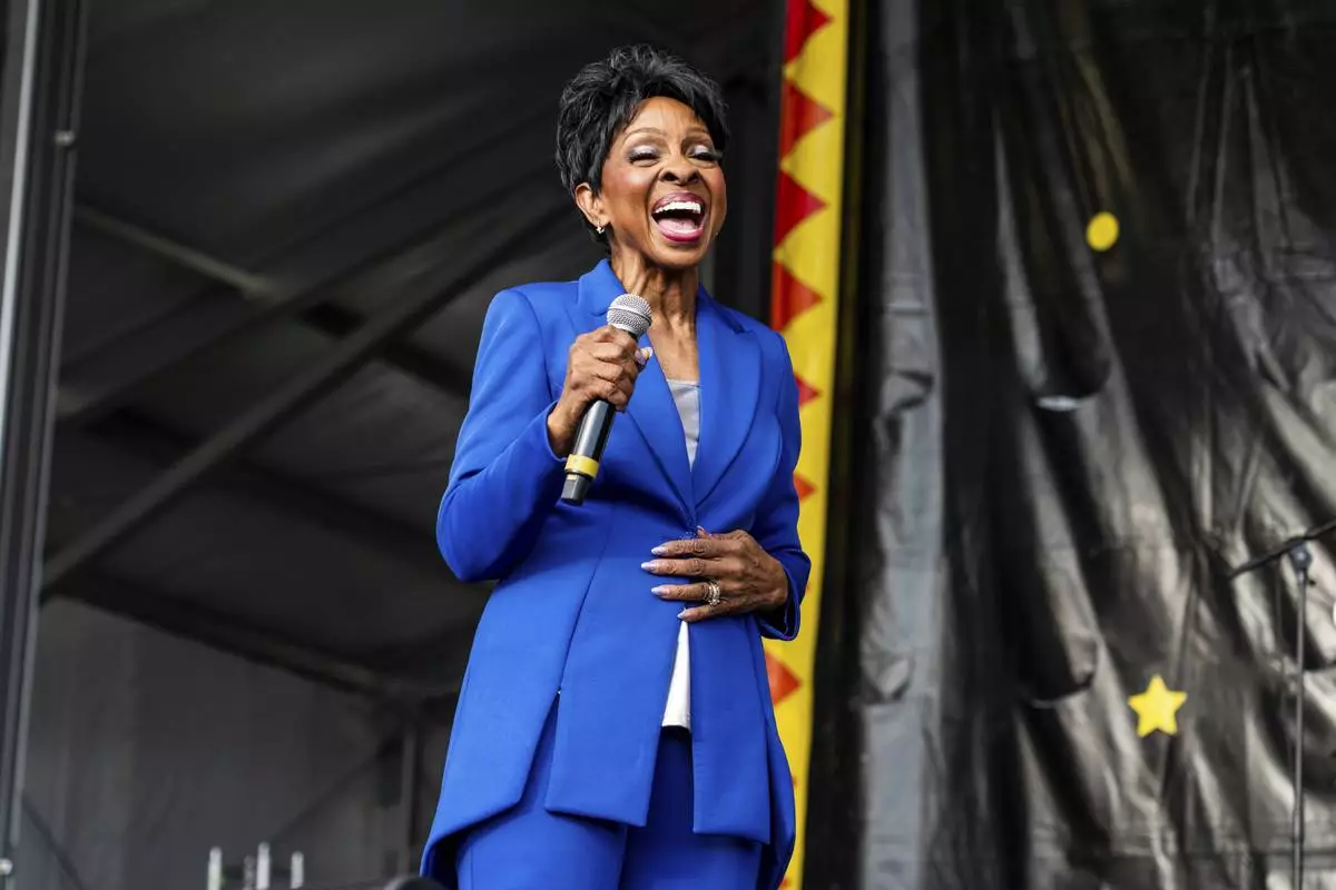 Gladys Knight performs during the first weekend of the New Orleans Jazz &amp; Heritage Festival on Friday, April 25, 2025, at Fair Grounds Race Course in New Orleans. (Photo by Amy Harris/Invision/AP)
