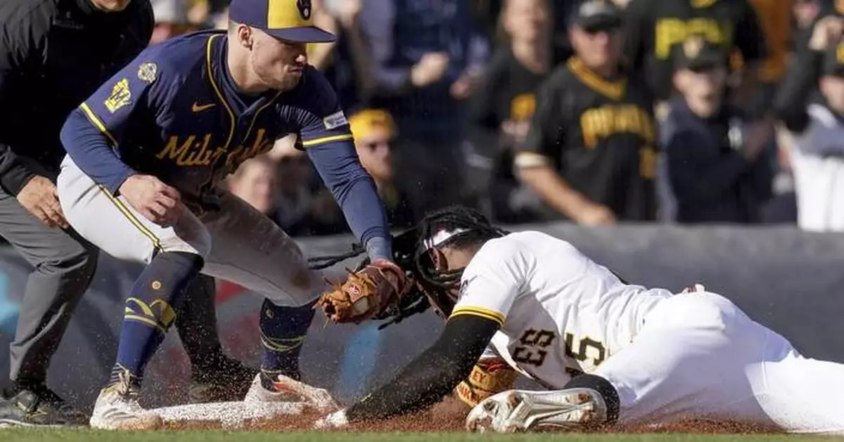 Oneil Cruz's late RBI triple gives Pirates 2-1 victory over Milwaukee