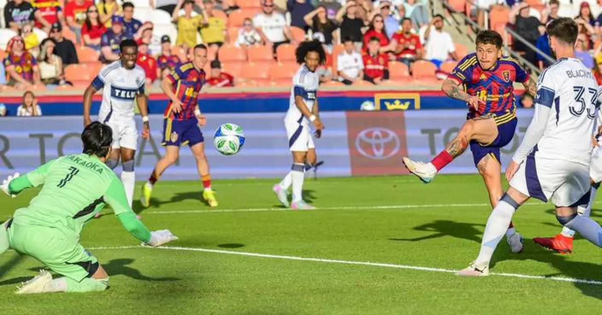 White has 2 goals, Vite scores in the 90th minute as Whitecaps beat RSL 3-2
