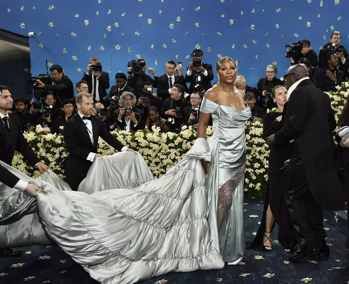 Serena Williams attends The Metropolitan Museum of Art's Costume Institute benefit gala celebrating the opening of the "Superfine: Tailoring Black Style" exhibition on Monday, May 5, 2025, in New York. (Photo by Evan Agostini/Invision/AP)