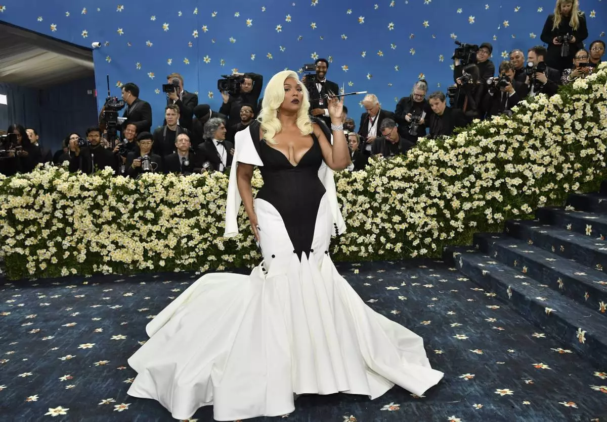 Lizzo attends The Metropolitan Museum of Art's Costume Institute benefit gala celebrating the opening of the "Superfine: Tailoring Black Style" exhibition on Monday, May 5, 2025, in New York. (Photo by Evan Agostini/Invision/AP)