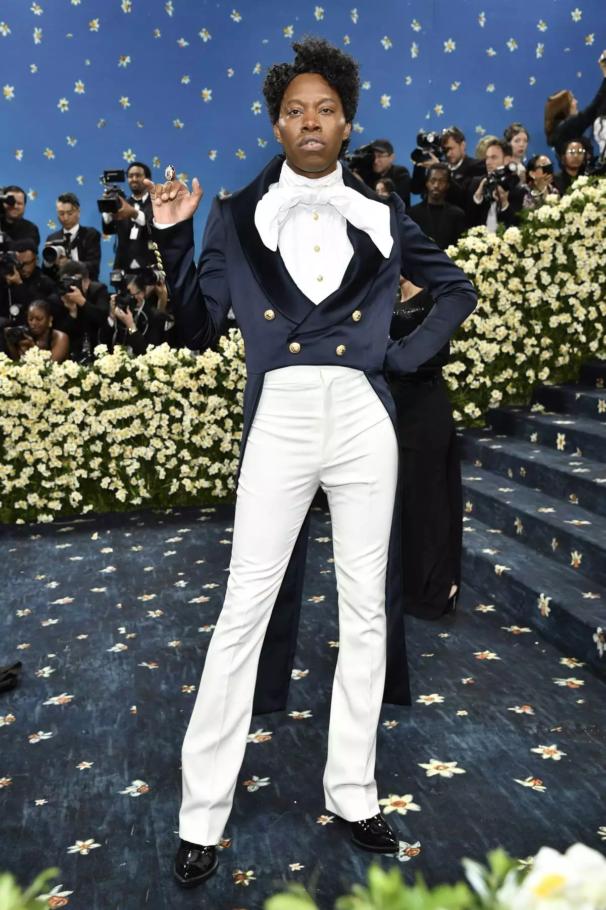 Jeremy O. Harris attends The Metropolitan Museum of Art's Costume Institute benefit gala celebrating the opening of the "Superfine: Tailoring Black Style" exhibition on Monday, May 5, 2025, in New York. (Photo by Evan Agostini/Invision/AP)