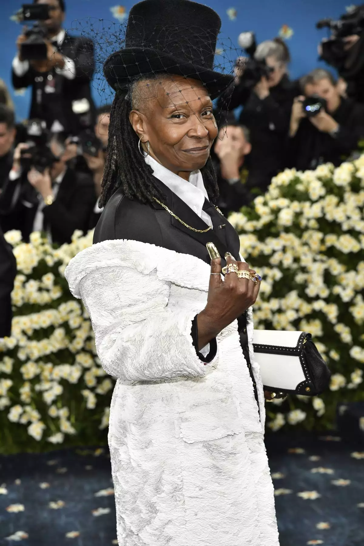 Whoopi Goldberg attends The Metropolitan Museum of Art's Costume Institute benefit gala celebrating the opening of the "Superfine: Tailoring Black Style" exhibition on Monday, May 5, 2025, in New York. (Photo by Evan Agostini/Invision/AP)