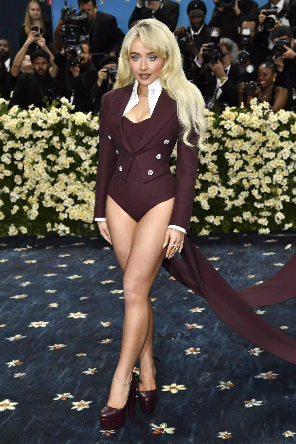 Sabrina Carpenter attends The Metropolitan Museum of Art's Costume Institute benefit gala celebrating the opening of the "Superfine: Tailoring Black Style" exhibition on Monday, May 5, 2025, in New York. (Photo by Evan Agostini/Invision/AP)