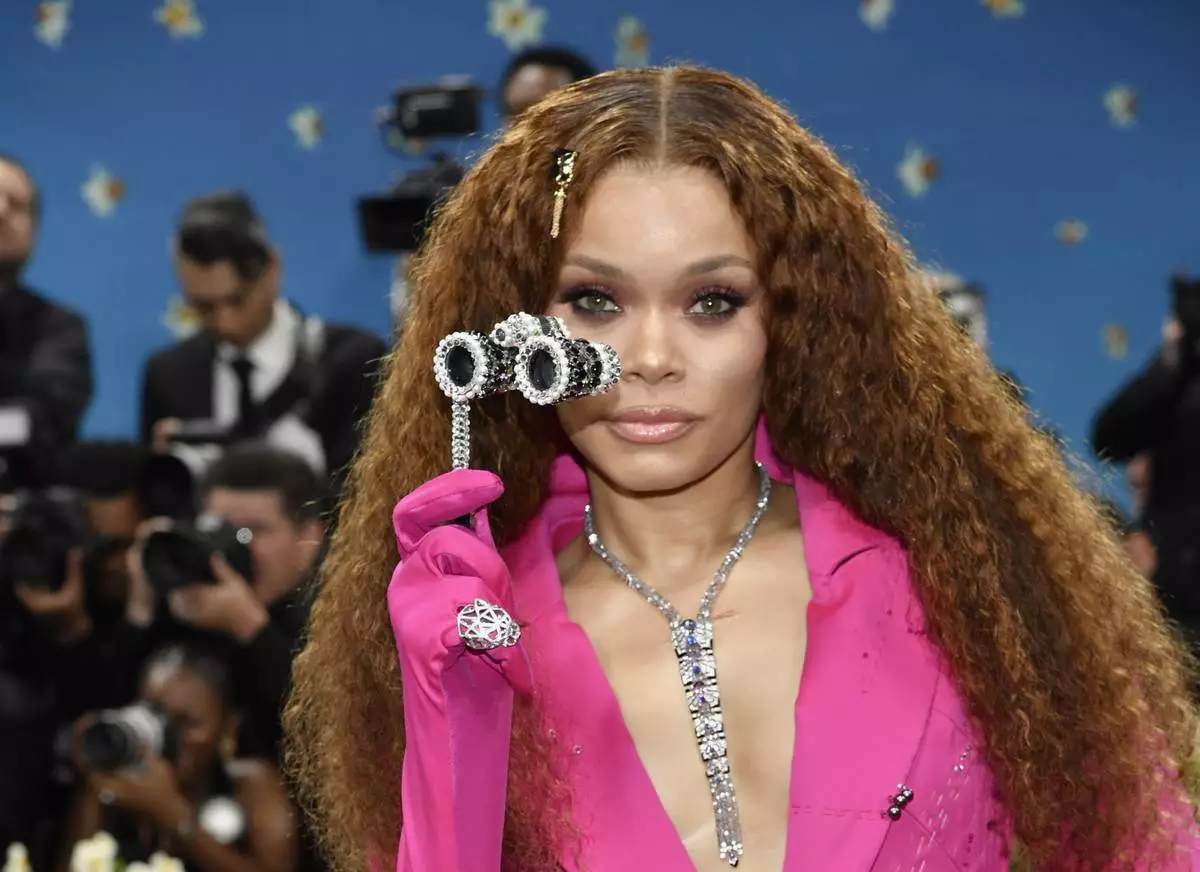 Andra Day attends The Metropolitan Museum of Art's Costume Institute benefit gala celebrating the opening of the "Superfine: Tailoring Black Style" exhibition on Monday, May 5, 2025, in New York. (Photo by Evan Agostini/Invision/AP)