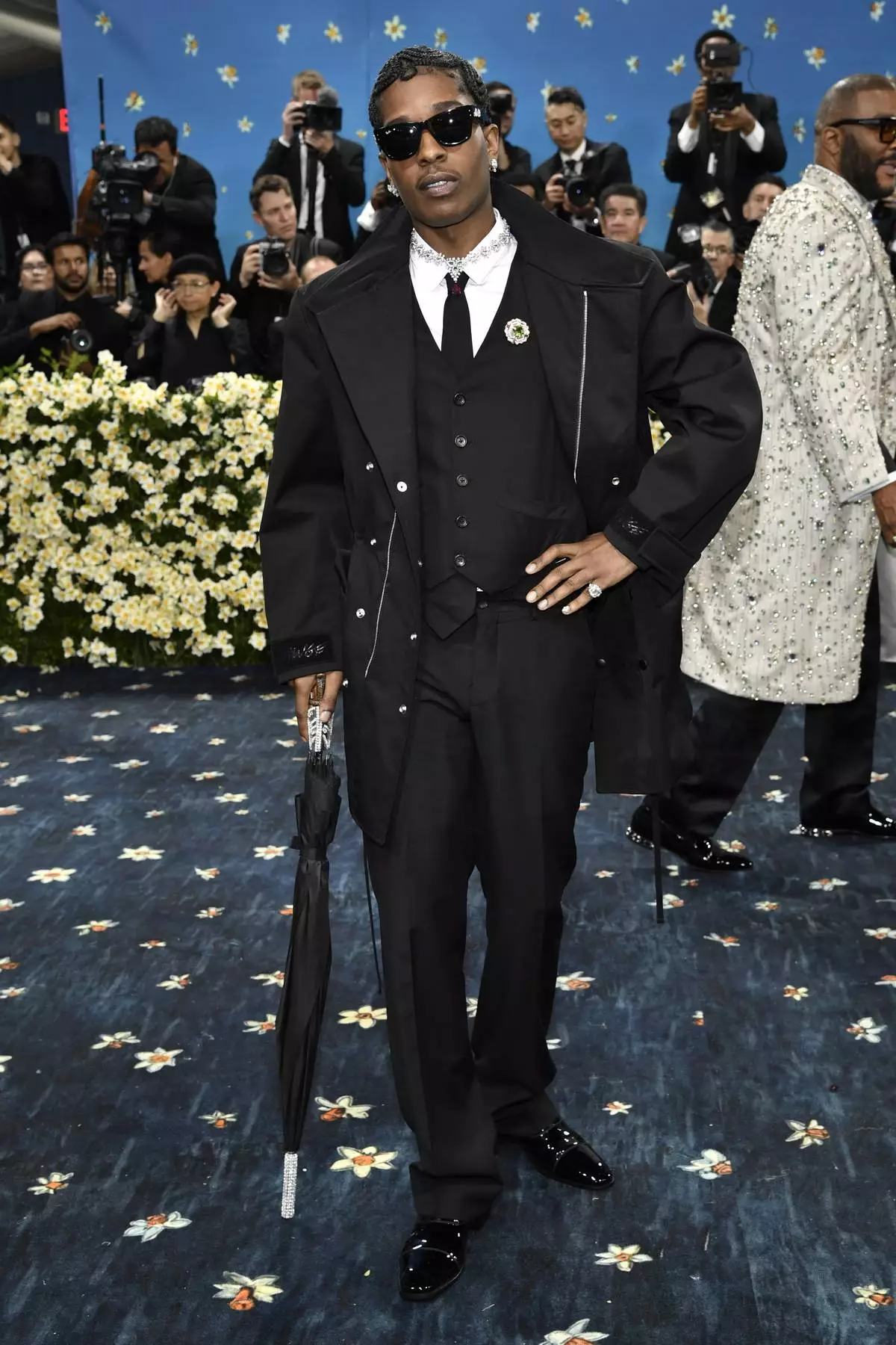 A$AP Rocky attends The Metropolitan Museum of Art's Costume Institute benefit gala celebrating the opening of the "Superfine: Tailoring Black Style" exhibition on Monday, May 5, 2025, in New York. (Photo by Evan Agostini/Invision/AP)