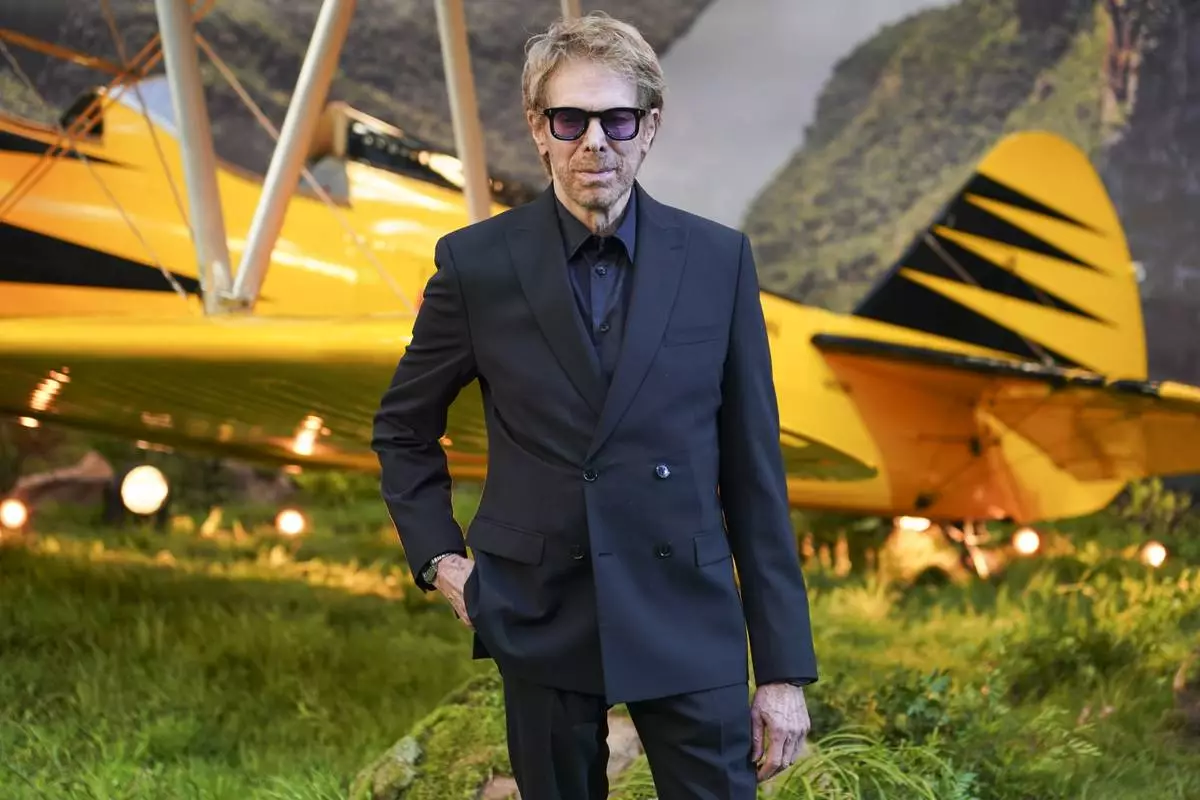 Jerry Bruckheimer poses for photographers upon arrival at the premiere of the film 'Mission: Impossible - The Final Reckoning' on Thursday, May 15, 2025, in London. (Photo by Alberto Pezzali/Invision/AP)
