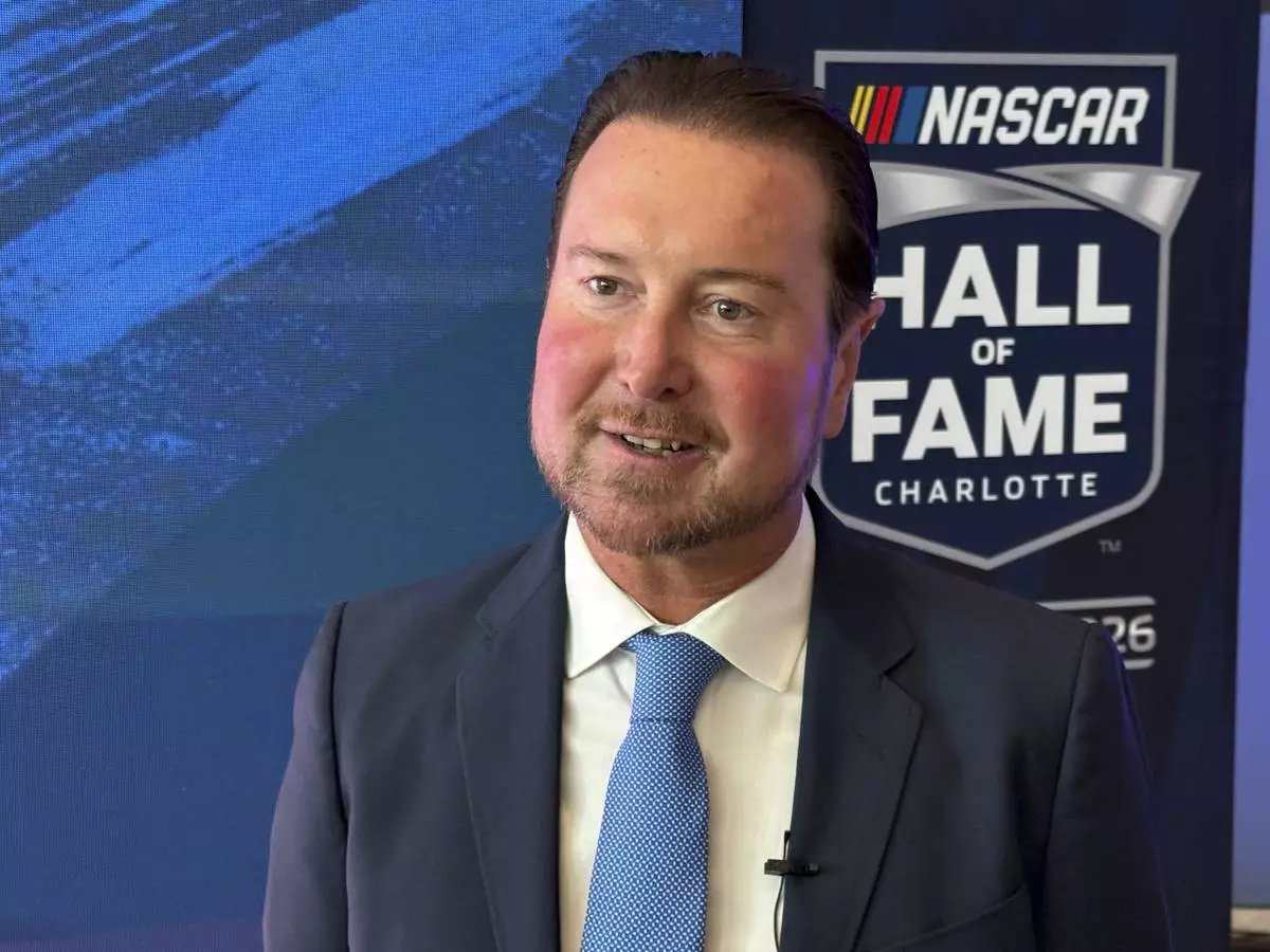Driver Kurt Busch was voted into the NASCAR Hall of Fame Tuesday, May 20, 2025, in Charlotte, NC on his first ballot. (AP Photo/Steve Reed)