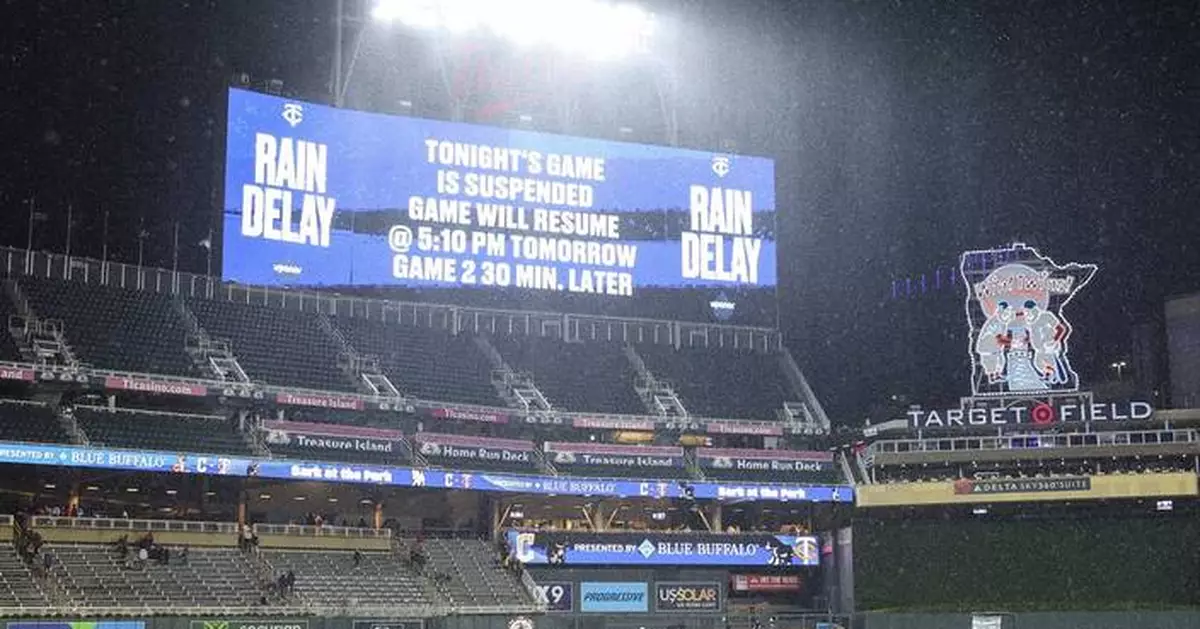 Guardians-Twins game suspended in fourth inning due to rain