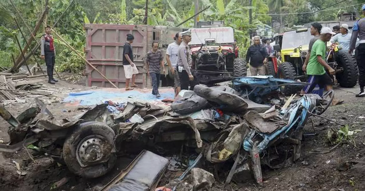 A dump truck crashes into a minibus in Indonesia, killing 11 kindergarten teachers